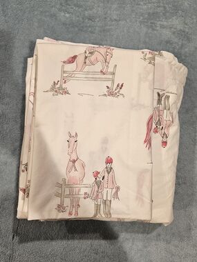 EUC Pottery Barn kids Laura Equestrian Full Sheet Set